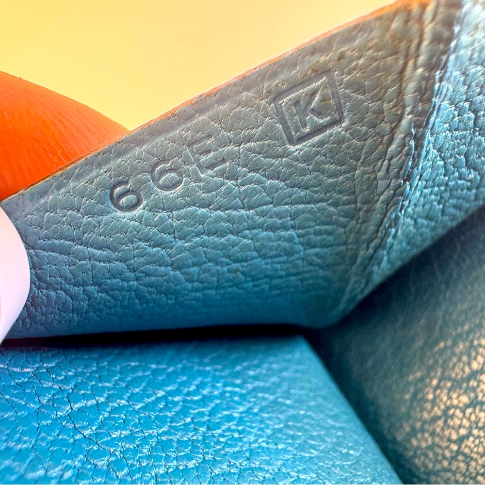 Hermès Béarn Wallet Bleu Paon Epsom Leather Palladium 2007 Hermès wallet AUTH - Picture 7 of 16